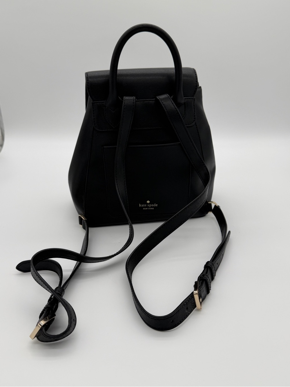 Kate Spade New York Chelsea Nylon Backpack Purse Bag Black Gold Hardware *** - Picture 3 of 11